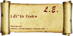 Lóth Endre névjegykártya
